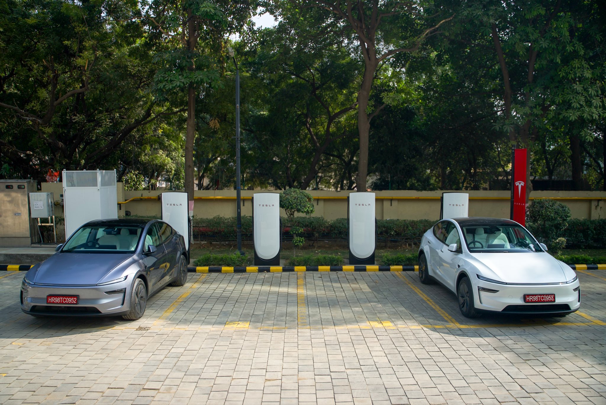 A supercharger has also been installed at Tesla's showroom in Gurugram.