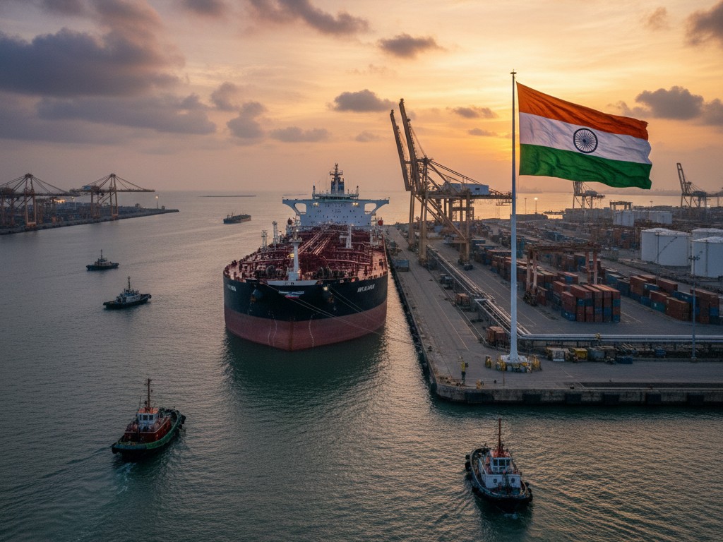 2022 में यूक्रेन युद्ध शुरू होने के बाद भारत ने रूस से  तेल आयत बढ़ा दिया था। (इमेज AI जनरेटेड है) - Dainik Bhaskar