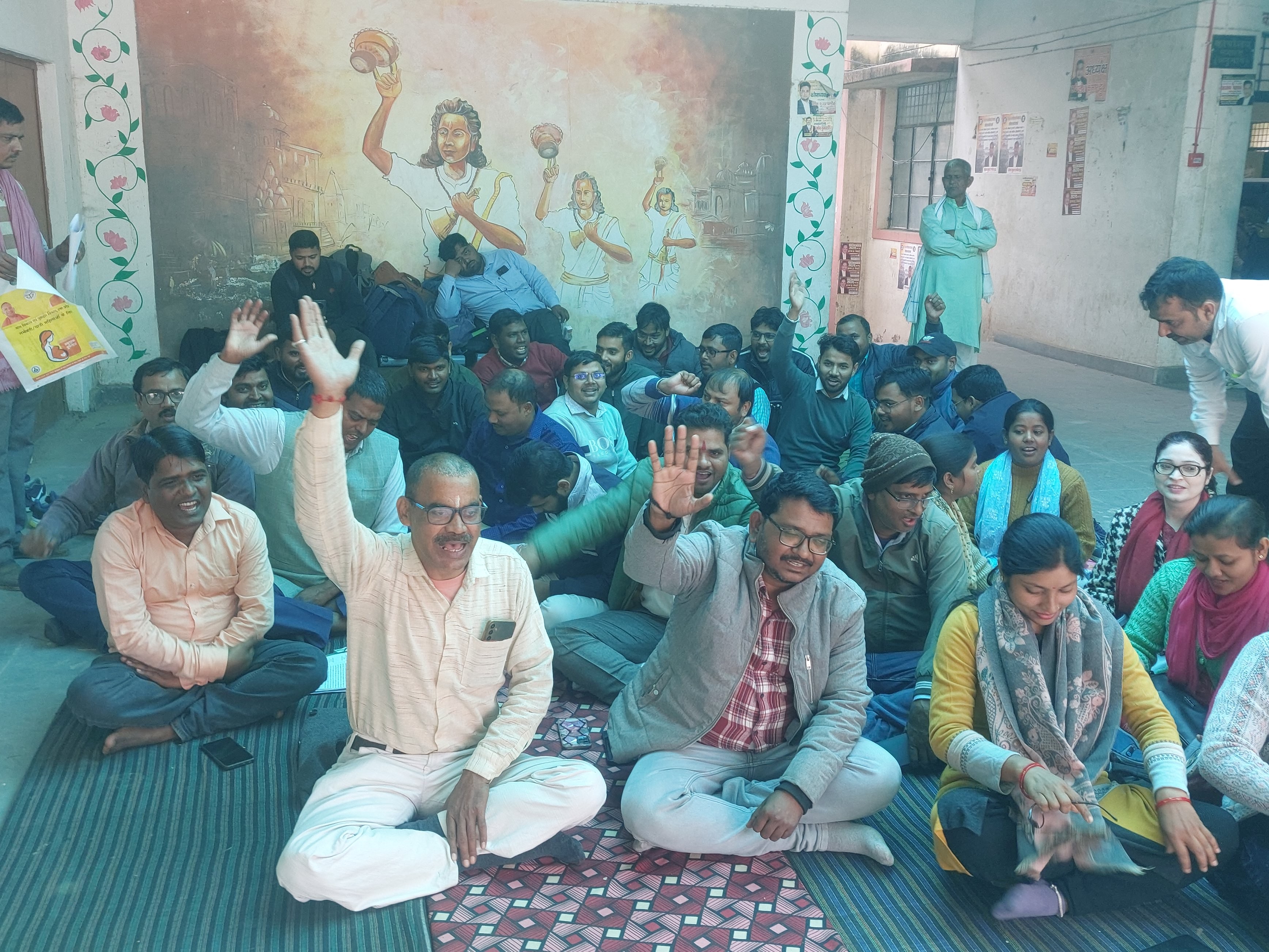 Lekhpals staged a sit-in in Rajatalab