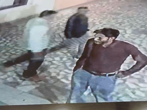 वारदात के दौरान खड़े होकर रैकी करता युवक। - Dainik Bhaskar