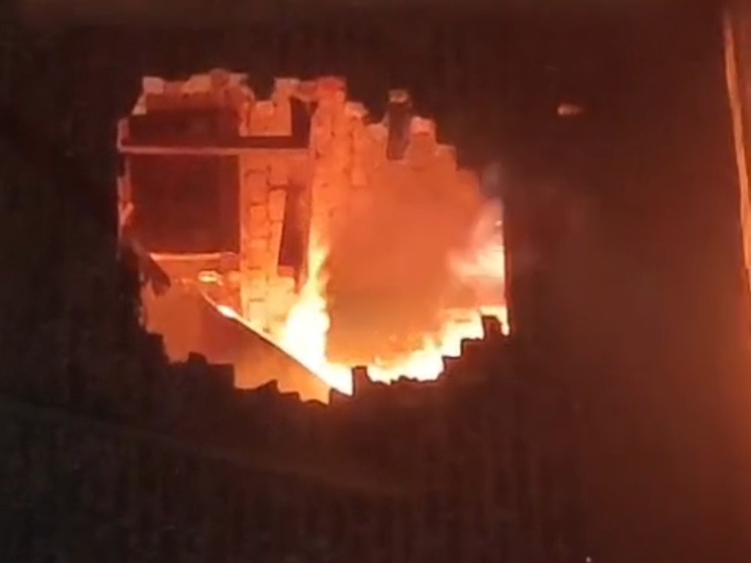 A massive fire broke out in a furniture shop in Ghaghsara Bazaar.