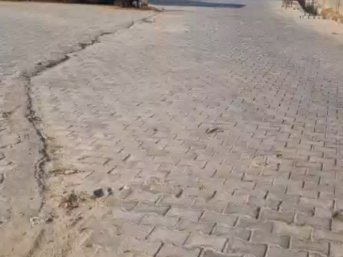 Deserted streets in Kharia village