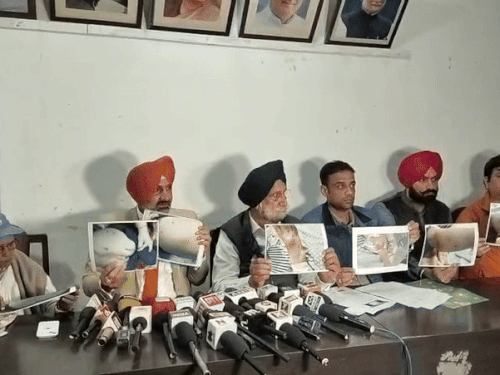 गैंगस्टरों के हमले के बारे में बताते सुखजिंदर रंधावा।
