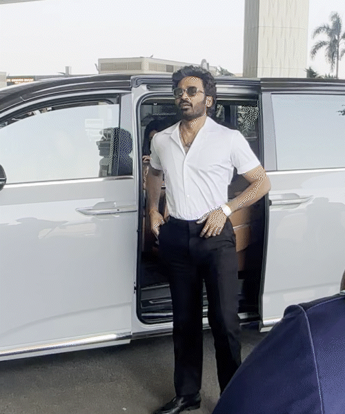 धनुष को मुंबई एयरपोर्ट पर स्पॉट किया गया।