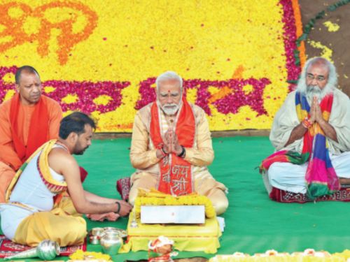 प्रधानमंत्री नरेंद्र मोदी 19 फरवरी को संभल में कल्कि धाम मंदिर का शिलान्यास किया था।