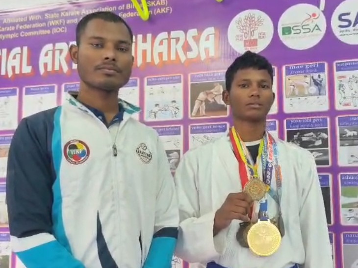एसजीएफआइ कराटे चैंपियनशिप में स्वर्ण पदक जीता।