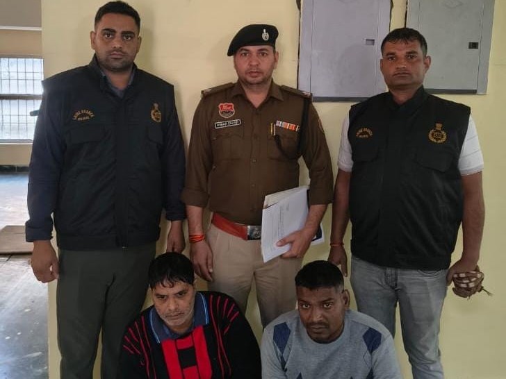 पलवल में सीआईए टीम की गिरफ्त में पकड़े गए आरोपी।