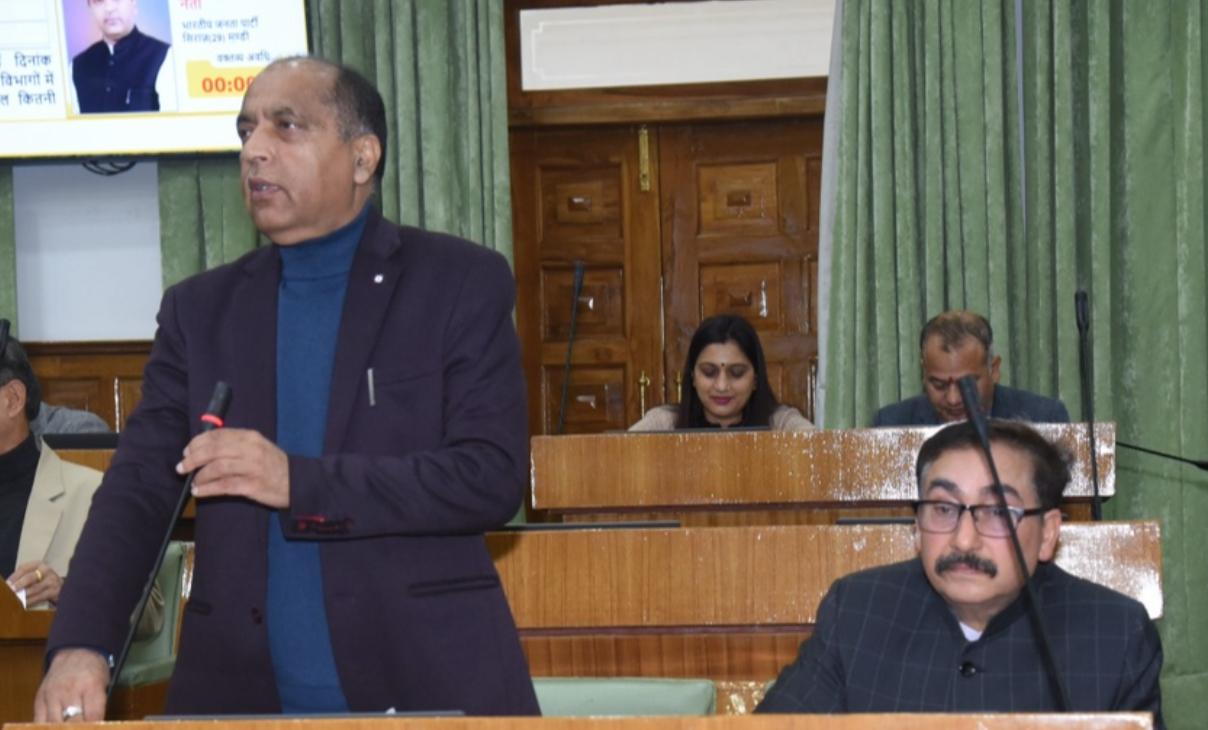 नेता प्रतिपक्ष जयराम ठाकुर सदन में अपनी बात रखते हुए। (फाइल फोटो)