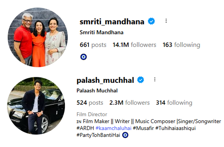 दोनों ने इंस्टाग्राम बायो पर लगाया बुरी नजर से बचने का इमोजी।