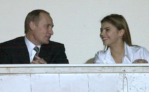 Vladimir Putin and Alina Kabaeva during a show after the Russian Cup and Russian Rhythmic Gymnastics Championship competitions in December 2001.