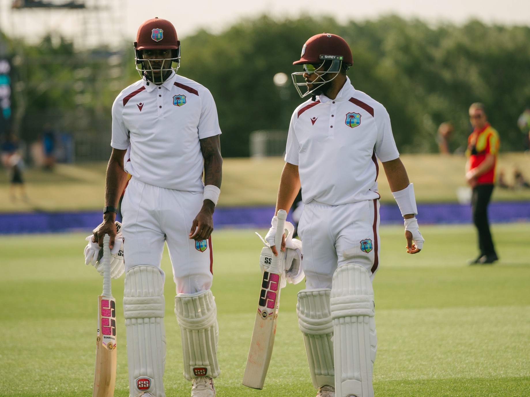 शाई होप और जस्टिन ग्रीव्स 5वें विकेट के लिए 140 रन जोड़ चुके हैं। - Dainik Bhaskar