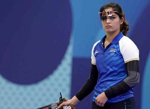 ओलिंपिक ब्रॉन्ज मेडलिस्ट मनु भाकर।