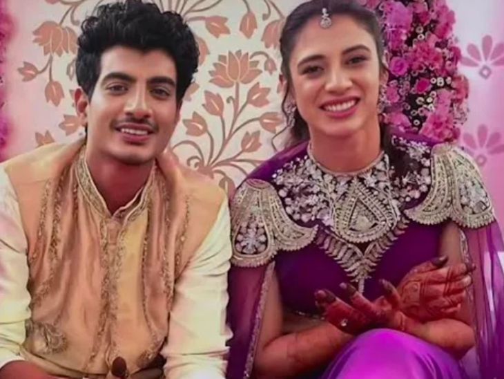 स्मृति मंधाना और पलाश मुछाल की ये फोटो मेहंदी सेरेमनी की है। - Dainik Bhaskar