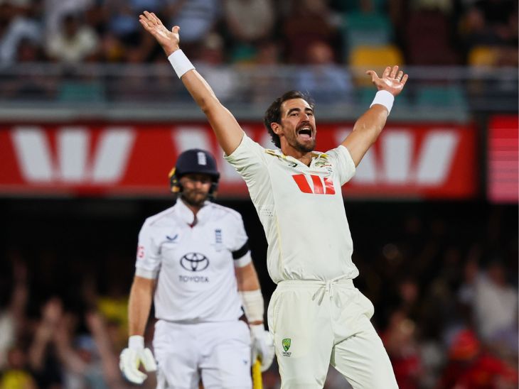 मैच में ऑस्ट्रेलिया के पेसर मिचेल स्टार्क ने 8 लिए। उन्हें प्लेयर ऑफ द मैच चुना गया। - Dainik Bhaskar