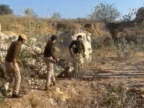 पुलिस ने सोमवार को किया घटना स्थल का मौका मुआयना।