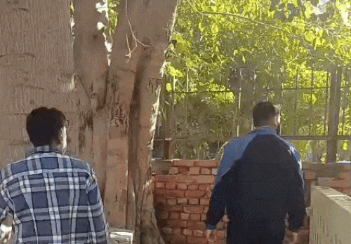 जिला अस्पताल के स्टाफ क्वार्टर में वह जगह, जहां से युवक फरार हुआ।