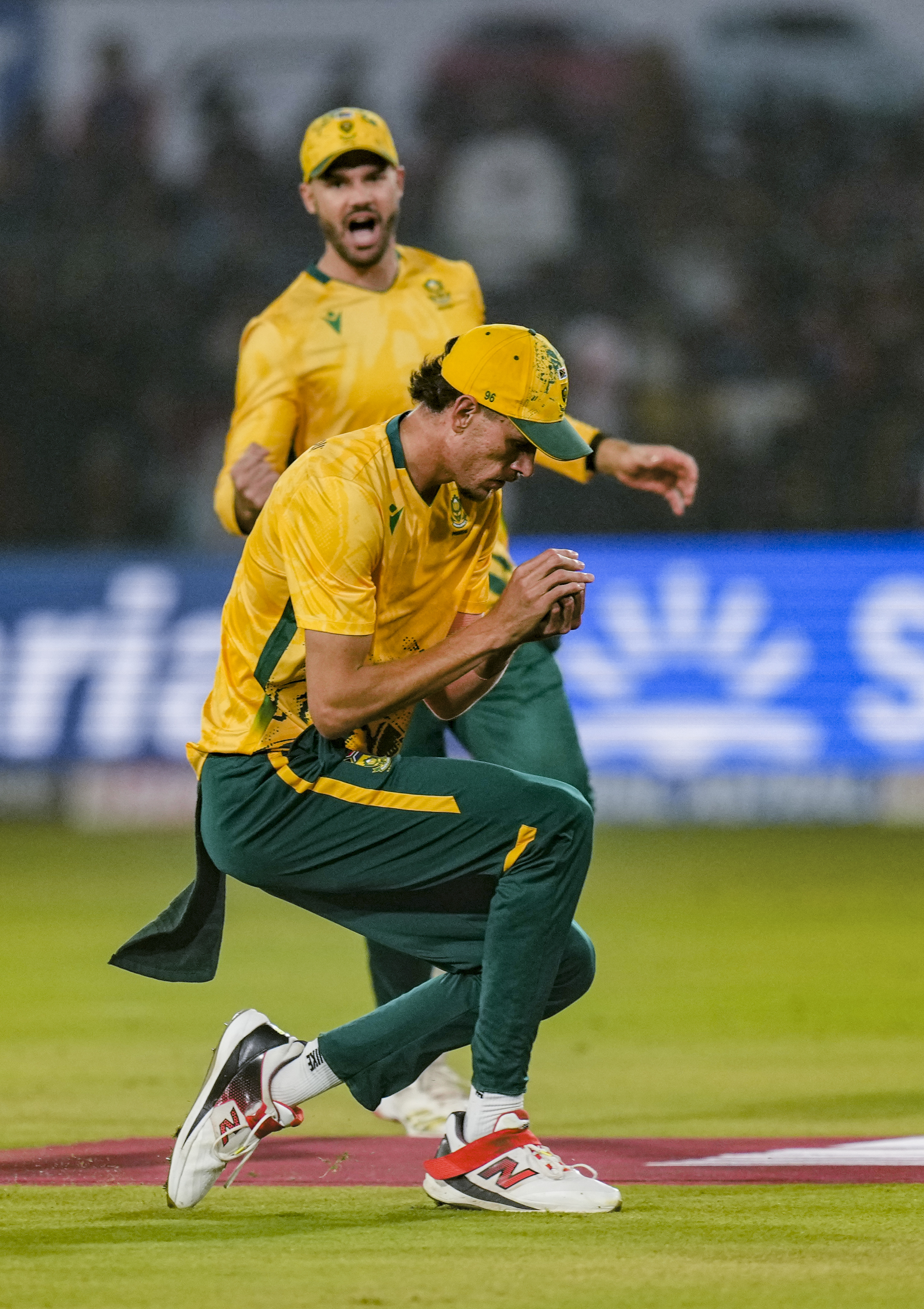 मार्को यानसन के कैच से अभिषेक शर्मा आउट हुए।