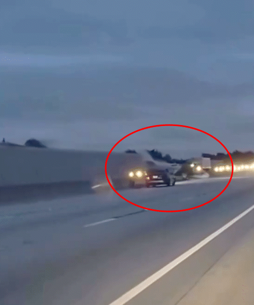 हादसे के बाद विमान सड़क के किनारे गिर गया।