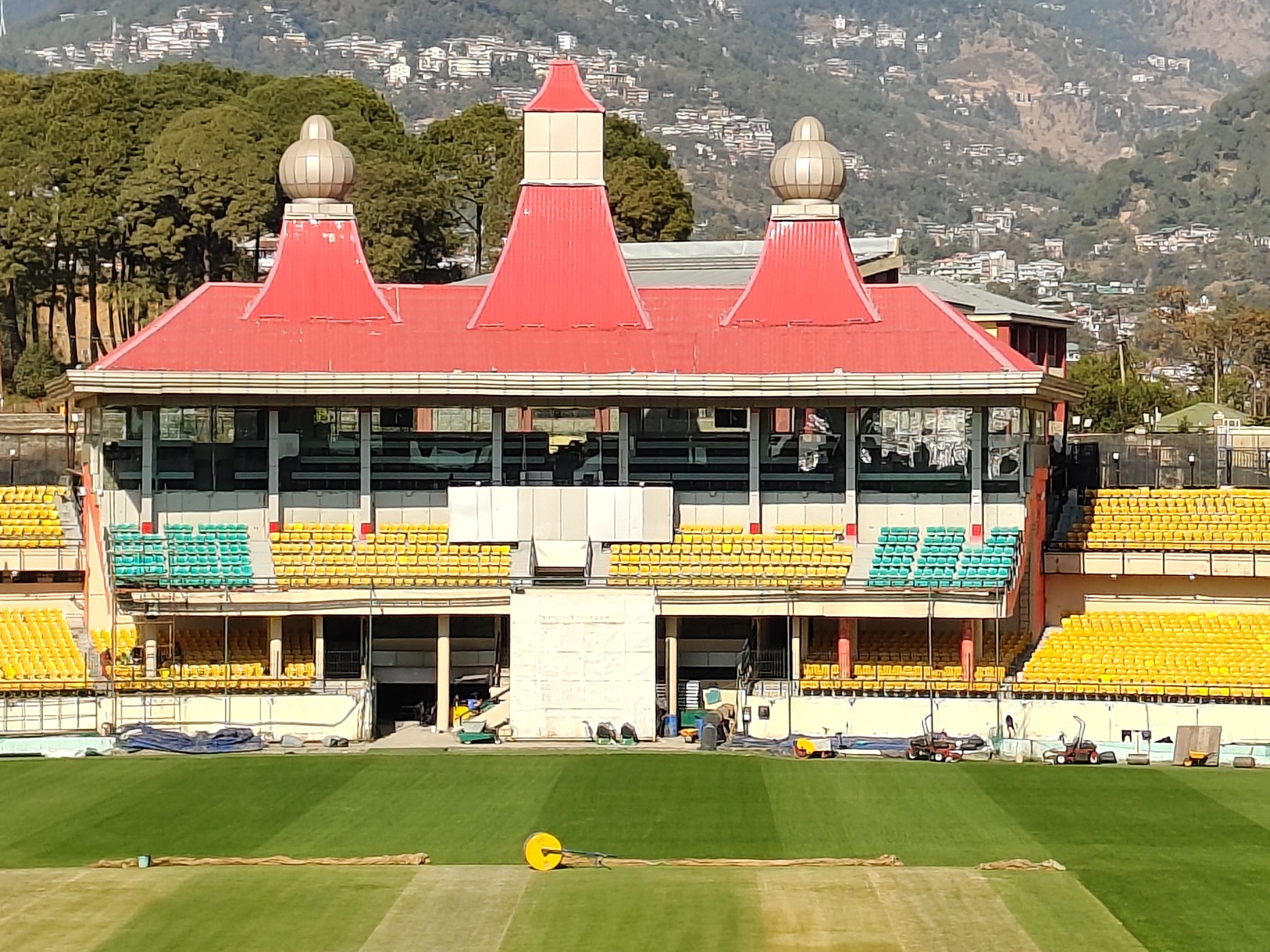 धर्मशाला क्रिकेट स्टेडियम।