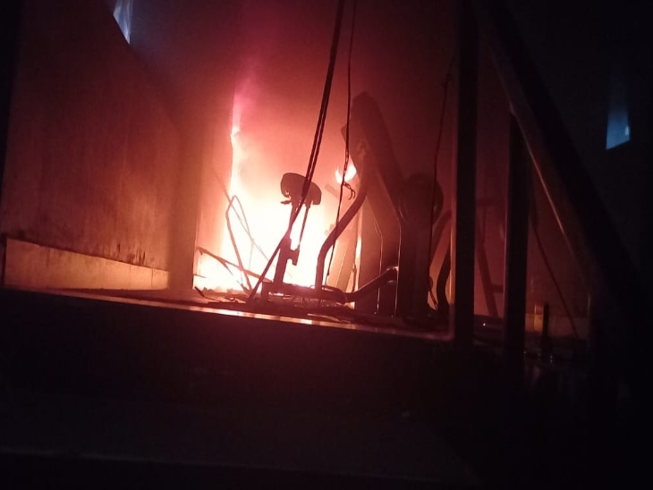 दुर्ग के जिम में लगी आग।