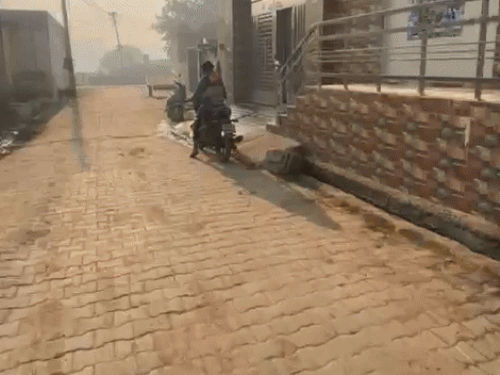 अनोखे तरीके से घर पर न्यूज पेपर फेंकता दीपक सैनी।