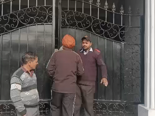 Police inspecting schools after bomb threat.