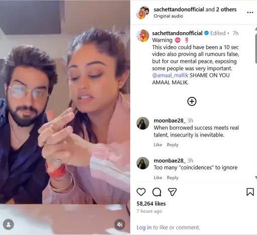 सचेत-परंपरा ने वीडियो बना अमाल से पब्लिकली माफी की मांग की थी। साथ ही, लीगल एक्शन लेने की भी बात कही थी।