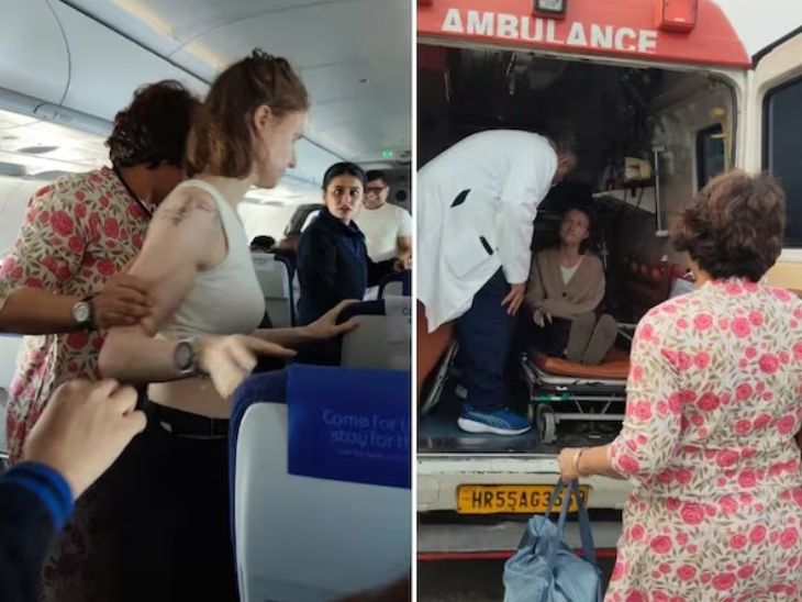 फ्लाइट लैंड होने के बाद एंबुलेंस के आने तक जेनी के साथ रहीं अंजली।