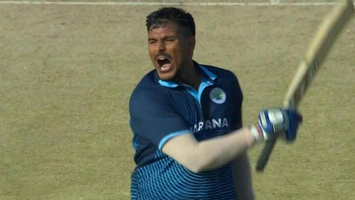 हरियाणा के अंकित कुमार ने 42 गेंदों में 89 रन की पारी खेली।