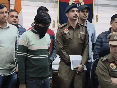 यमुनानगर पुलिस की गिरफ्त में पकड़ा गया आरोपी बिलाल।