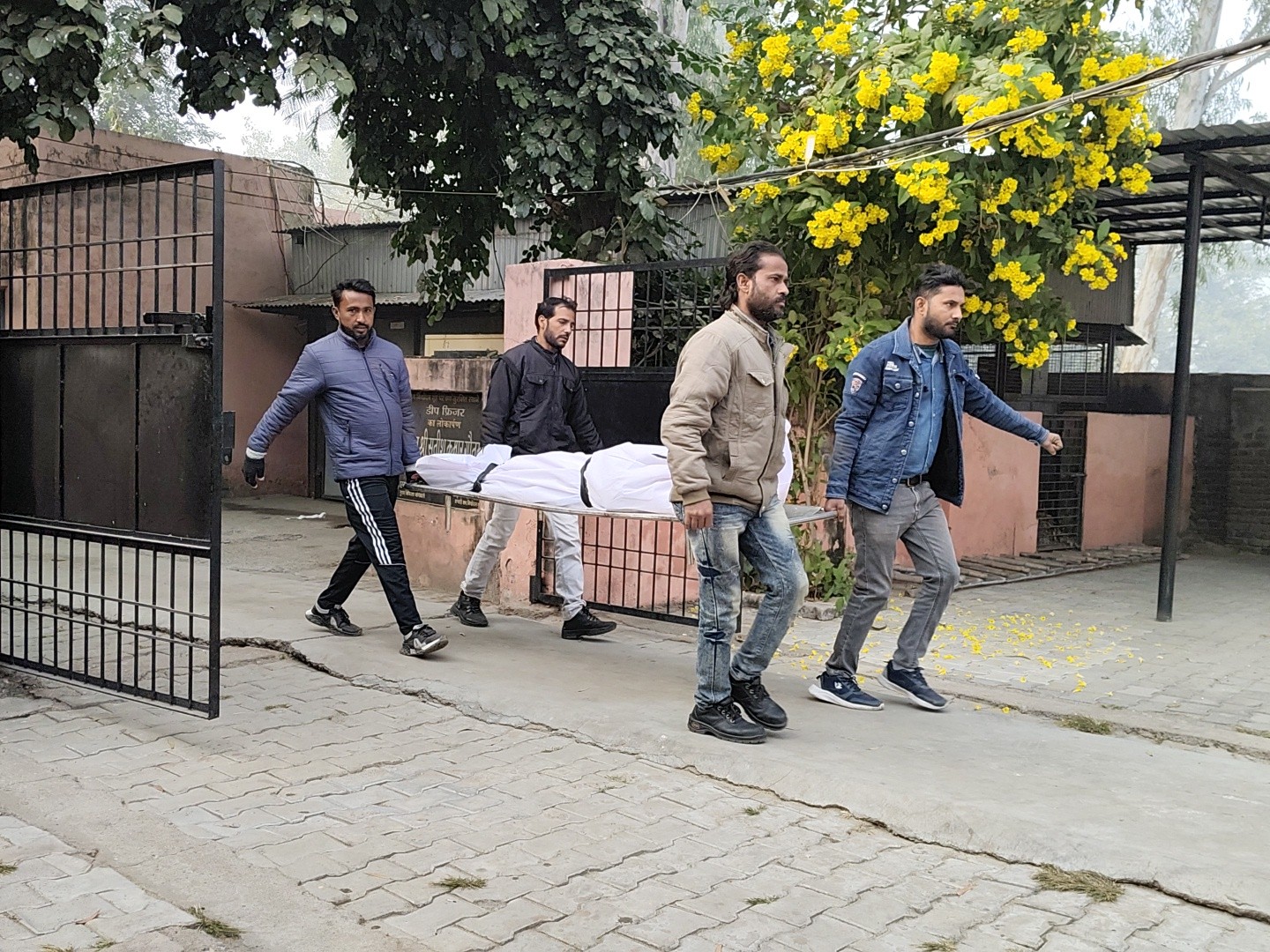 A young man died after being crushed by a trolley in Aligarh.