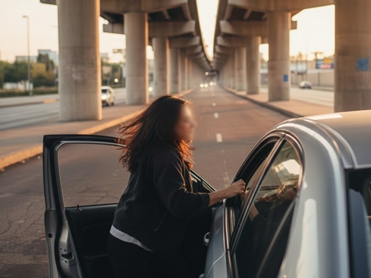 महिला का कहना है कि उसका पति वारदात के बाद उसको धक्का देकर मौके से भाग गया। AI जनरेट प्रतीकात्मक फोटो।