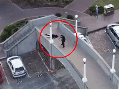 Terrorists Sajid and Akram were firing from the bridge. Both terrorists were shot by the police. Sajid had already been shot. In the footage, Akram was seen falling after being shot.