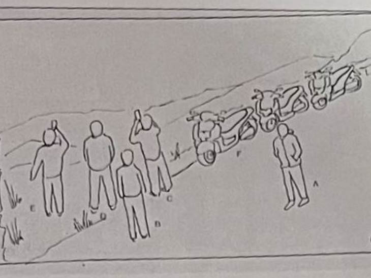 मेघालय पुलिस ने अपनी चार्जशीट में क्राइम सीन रिक्रिएशन की तस्वीर भी लगाई है