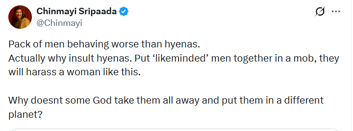 सिंगर चिन्मयी श्रीपदा ने तितली, मस्त मगन और तेरे बिना जैसे कई हिंदी गाने गाए हैं।