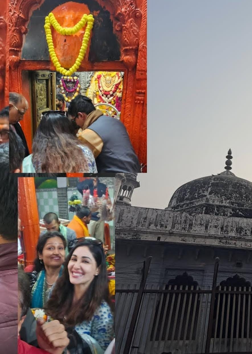 पूजा चोप्राने बाबा विश्वनाथांची पूजा-अर्चा केली.