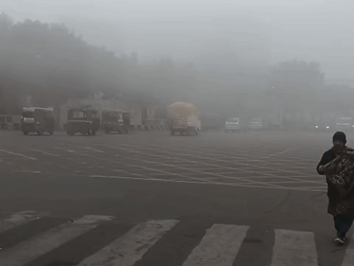 जालंधर में घना कोहरा छाया हुआ। कोहरे से विजिबिलिटी भी कम हुई।