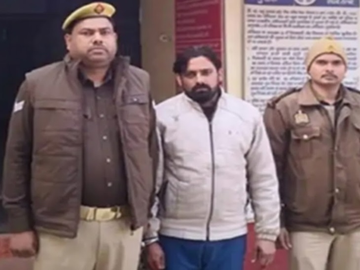 मेरठ पुलिस की गिरफ्त में स्कूल चेयरमैन से फिरौती मांगने वाला सनी।