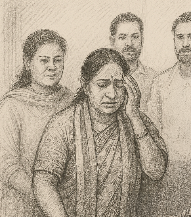 CM इस दौरान मेज के कोने से टकराईं। उनके सिर पर चोट लग गई।