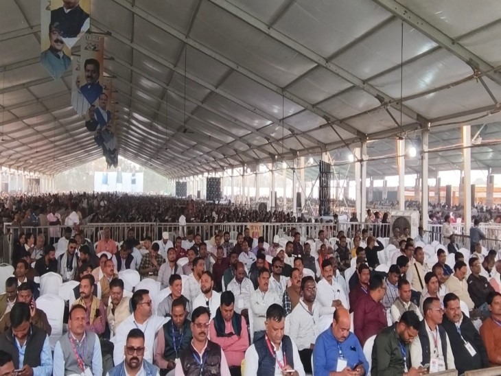 जांजगीर-चांपा में हुए कार्यक्रम में पहुंचे भाजपा कार्यकर्ता और लोग।