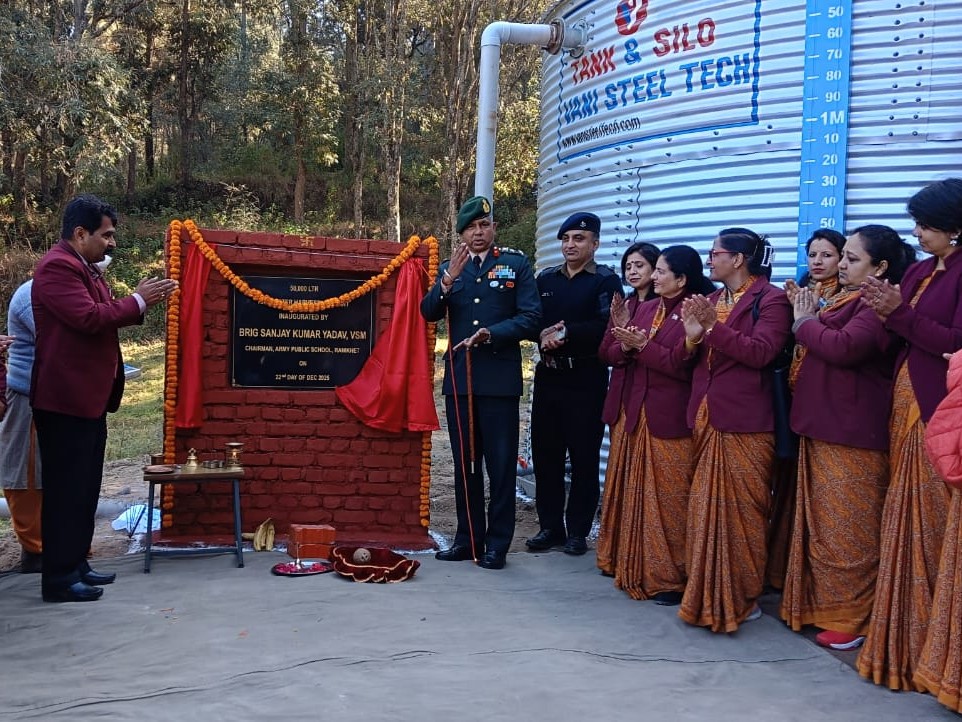 50,000 litre rainwater plant at Ranikhet Army School