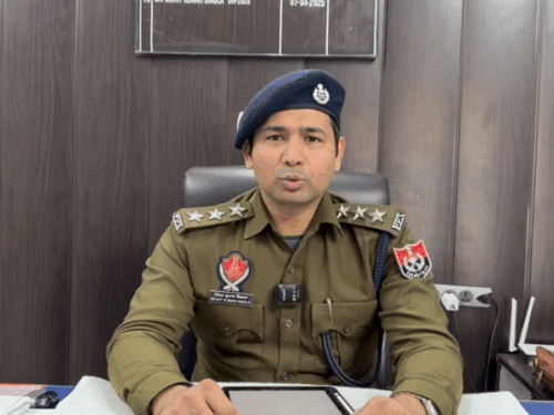 नूरी धमकी मामले में खन्ना डीएसपी मोहित सिंगला जानकारी देते हुए।