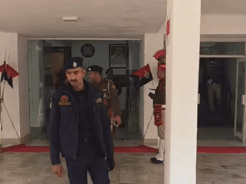 करनाल के मधुबन में मीटिंग के लिए पहुंची डीजीपी ओपी सिंह।