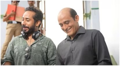 दृश्यम-2 की शूटिंग के दौरान अक्षय के साथ अभिषेक पाठक।