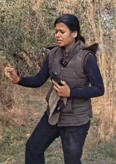 सेही के एक बिल के पास अजगर के अंडे का सूखा हुआ खोल मिला।