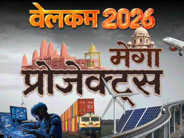 2026 में भारत के 7 मेगा प्रोजेक्ट्स की कहानी, ये कैसे बदलेंगे आपकी जिंदगी|वेलकम 2026,Year Ender 2025 - Dainik Bhaskar