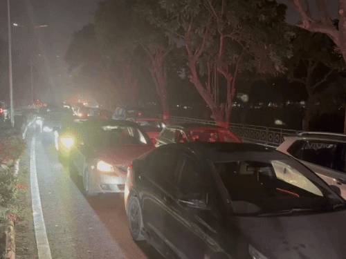 पंचकूला-शमिला हाईवे पर लगा जाम।