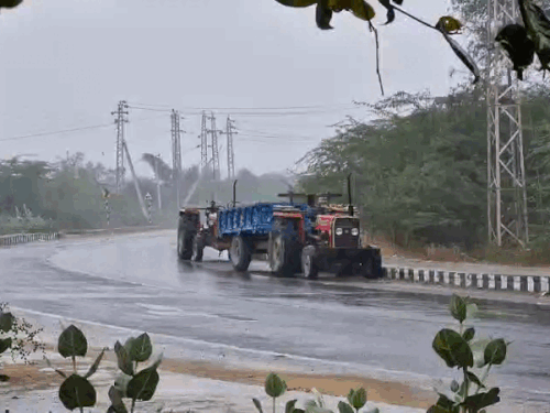 जालोर के सायला क्षेत्र में हुई बारिश।