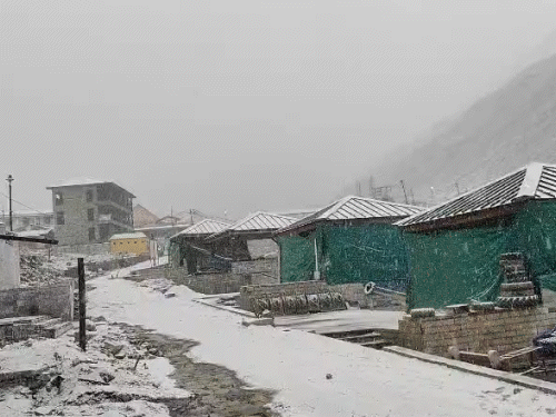 उत्तराखंड के केदारनाथ में शुक्रवार शाम को जमकर बर्फबारी हुई।