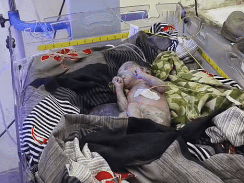 करौली के हिंडौन में शनिवार को मकान के बाहर बने बाथरूम में बच्ची मिली थी।